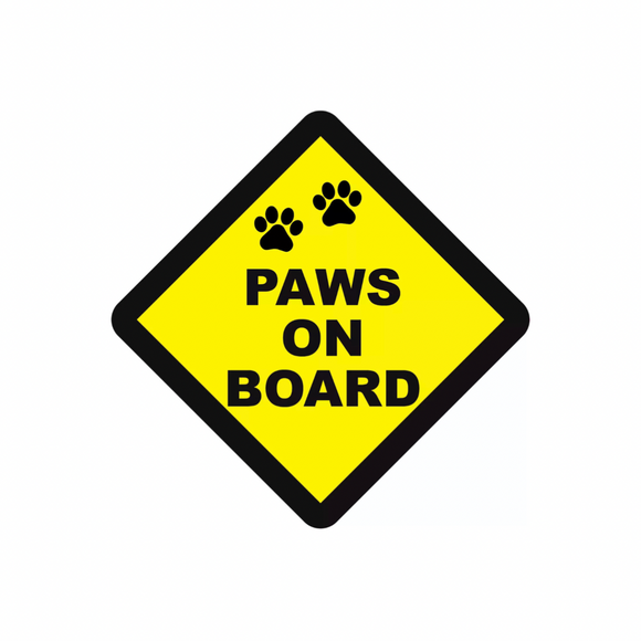 Paws On Board Car Safety Sticker